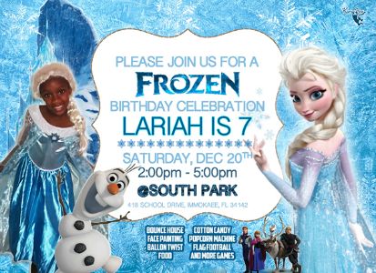 Lariahs 7th Birthday Party flyer